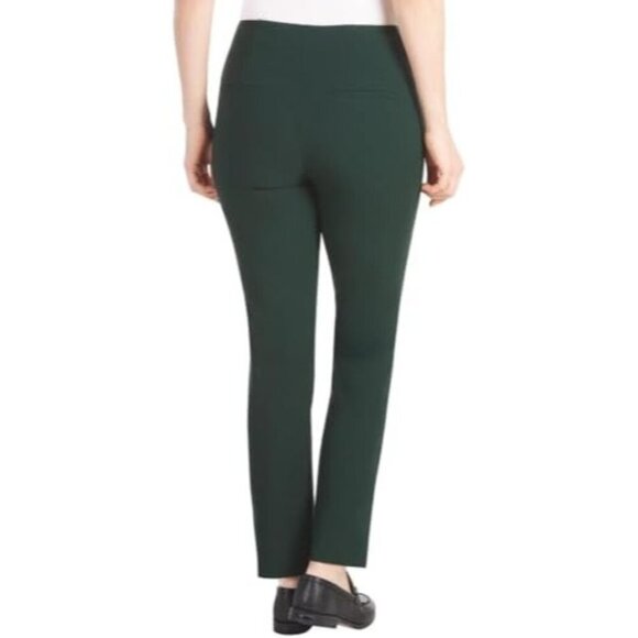 Hilary Radley Women's Stretch Slim Fit Trousers Dark Green With Pockets NEW LARG - Picture 2 of 11